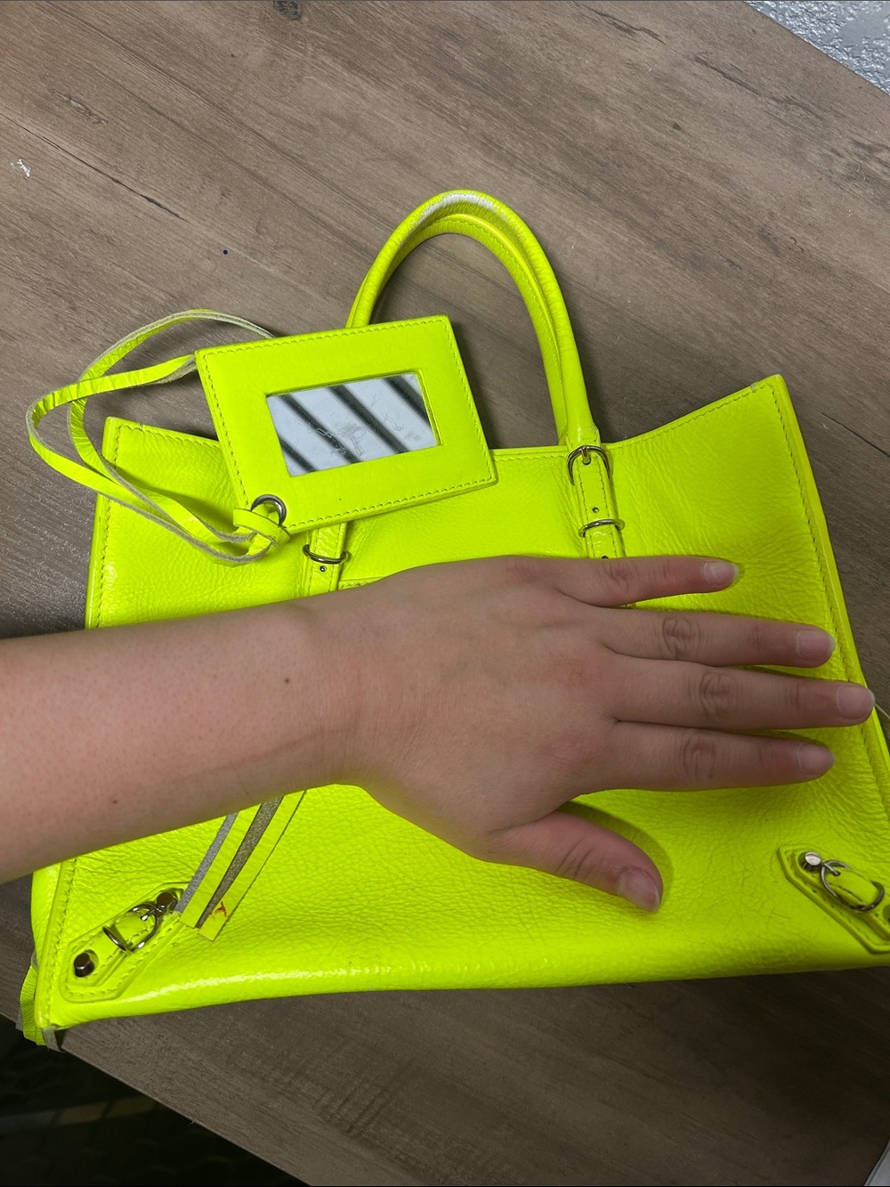 Balenciaga Neon Yellow Leather Tote Bag - Picture 11 of 11